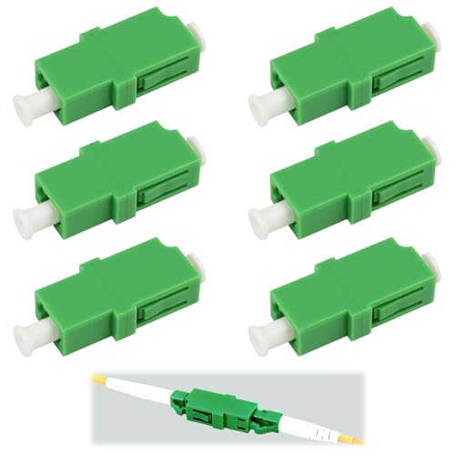 Fibre Optic Adapter LC/APC Female, Fibre Optic Coupling LC/APC Female Single Mode, Fibre Interface Conversion for FTTH FTTx, Pack of 6