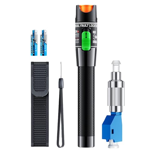 BAIFULAI Visual Troubleshooter 30KM, VFL Tester Kit with FC/APC to LC/APC Adapter, Light Tester Pen for Fiber Network Cable Testing for FC/SC/ST Interface