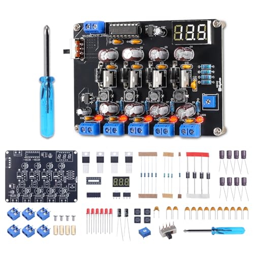 PEMENOL DIY Breadboard Power Supply Soldering Kit Electronic Kit 1.5V/3.3V/5V/12V/Adjustable Voltage Output Module Soldering Learning Laboratory Tests, School Projects, Technical Applications
