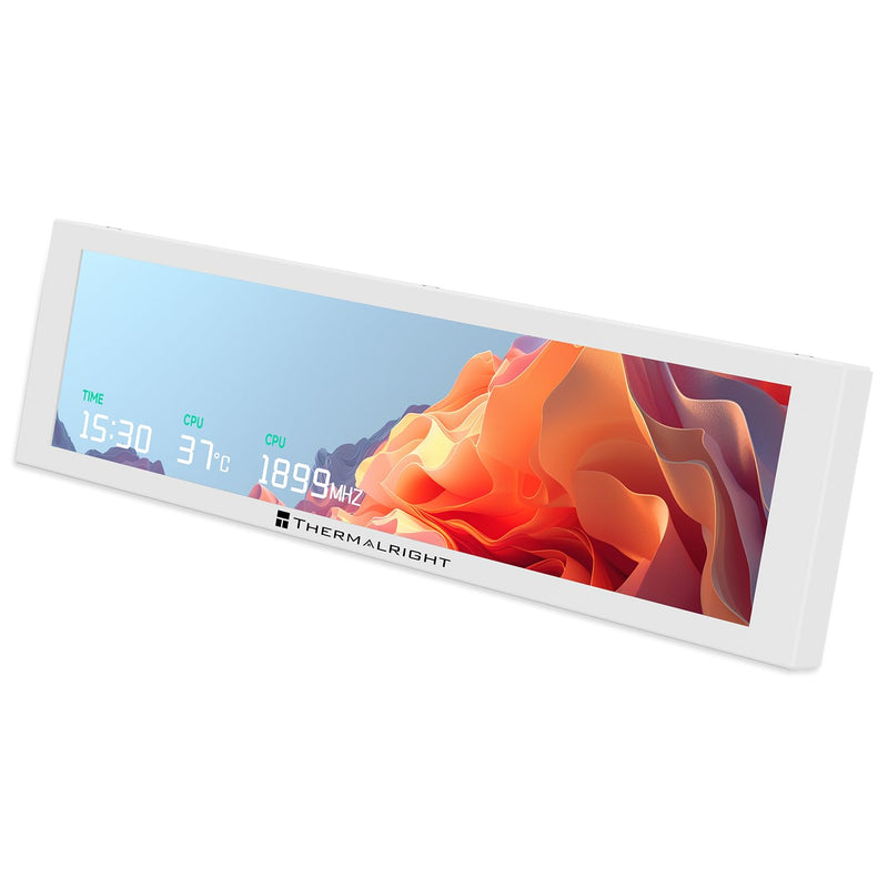 THERMALRIGHT Trofeo Vision 9.16 LCD White 9.16 Inch Magnet IPS Display, 1920 x 480 Resolution, Magnetically Attracted to the Surface of the Chassis, DIY Picture/Video Display 9.16-in