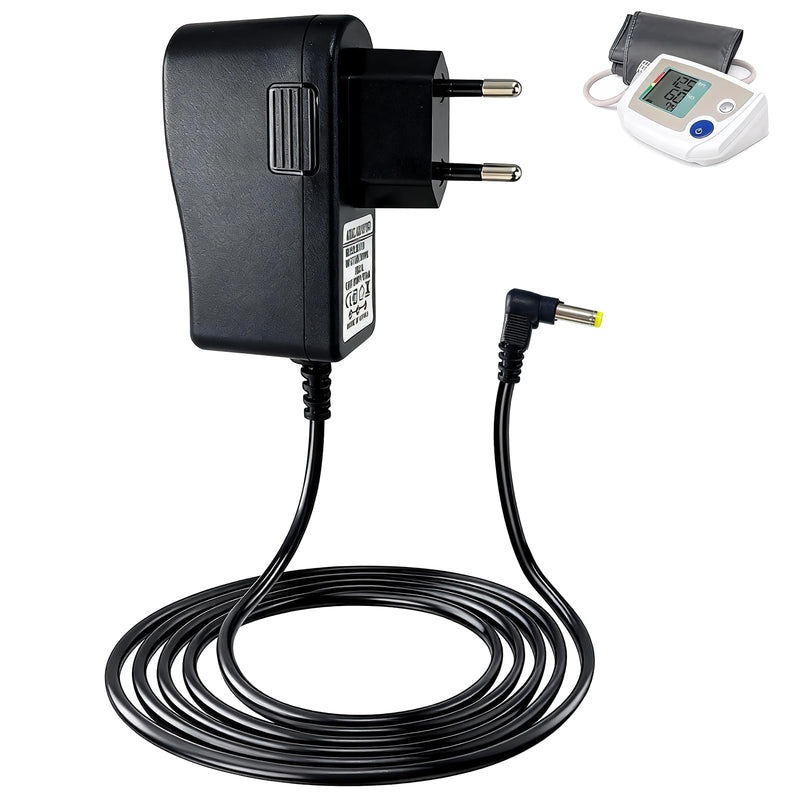1.5 m 6 V power adapter for blood pressure monitor, power supply charger for Omron blood pressure monitors M7, M500, M700, M3, M5, replacement adapter for HEM-7156, HEM-7120, JPN-500, compatible with