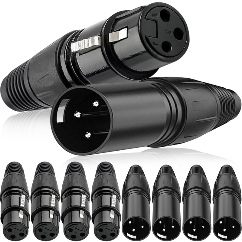 XLR Male 3 Pin Adapter Microphone Cable XLR Solder Connector 5 Male and 5 Female XLR Microphone Connectors Pack of 10
