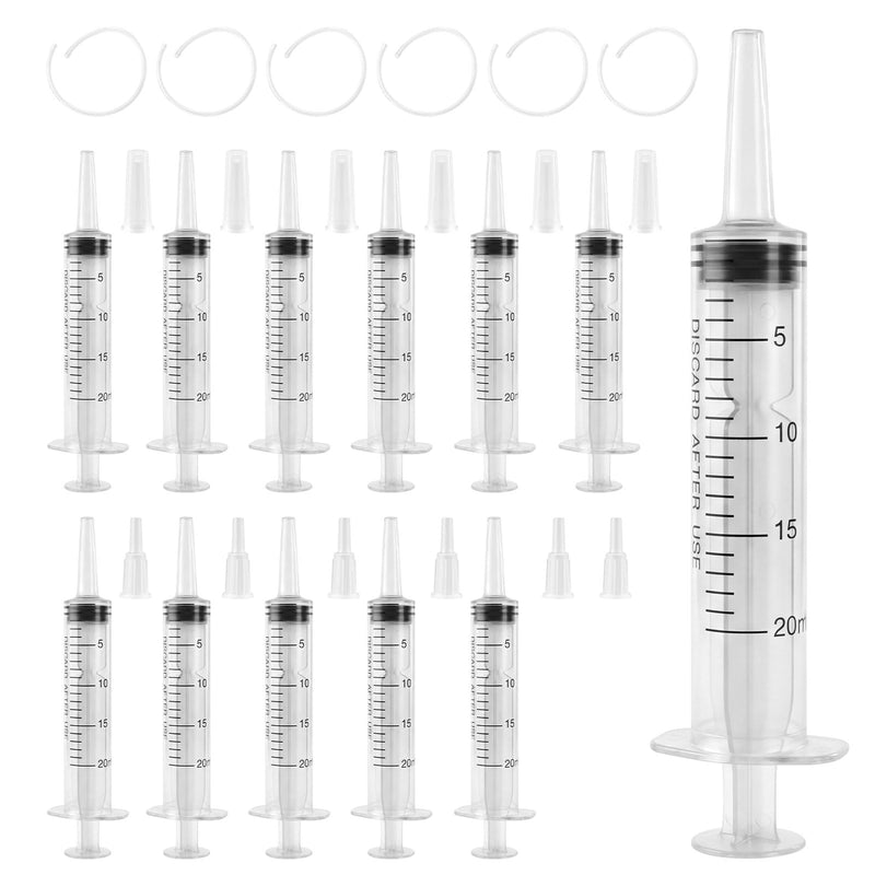 20 ml Large Capacity Syringe, Reusable Liquid Plastic Syringe with Tube for Liquids, Oil or Glue Applicator, Pet Feeding, Plant irrigation Labor&Science Use | Wiederverwendbare, Inkl.6x30cm Transparenzschlauch & Adapter für Labor, Industrie, Fabriken, ...