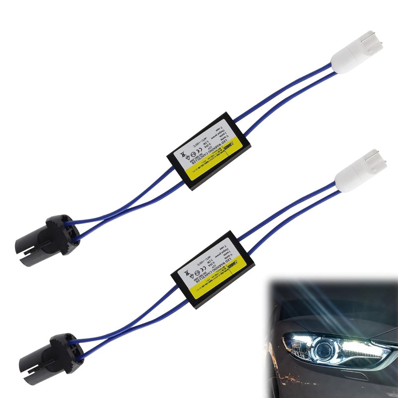 W5W Canbus Resistor - T10 W5W Error Free Solution for Vehicle Lighting, Compatible with Various Models (Pack of 2, Fixed Design)