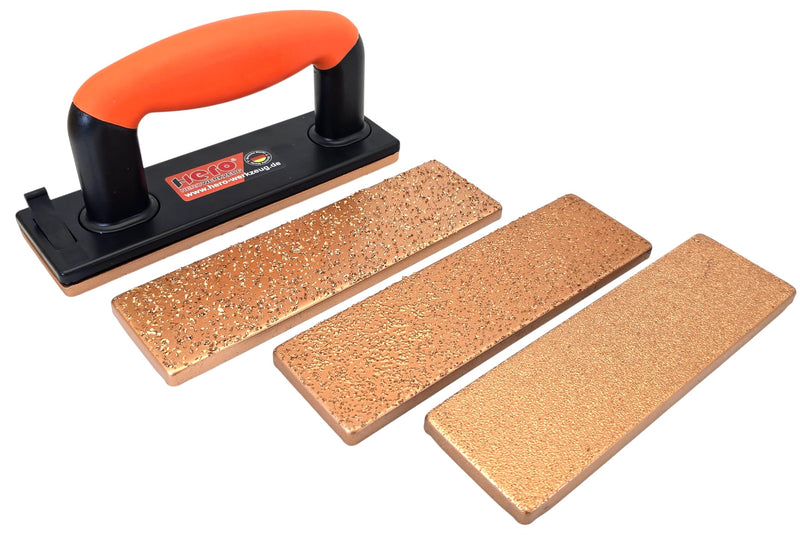 Hero Carbide Hand Sander Set of 5 K24/K36/K60 - Tungsten Carbide Sanding Board for Wood, Screed, Tile Adhesive & Filler - Sanding Block with Magnetic Change System for Renovation & Renovation | Up to 1500 x longer service life thanks to tungsten carbid...