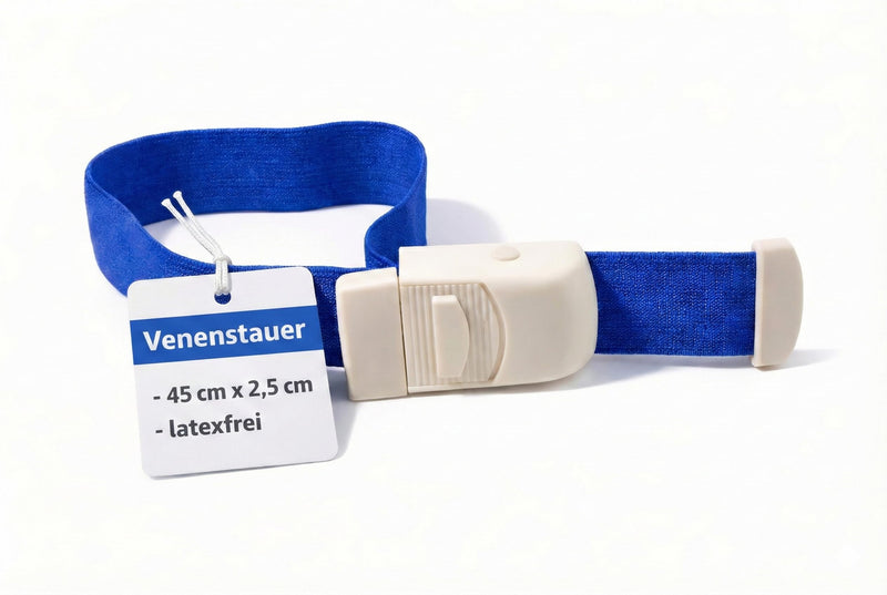 Pack of 2 Blue Vein Stays - Storage Tube Blood Collection, Dust Band, Vein Stain Blood Removal, Butterfly Blood Collection, Reusable & Latex-Free 2 pieces