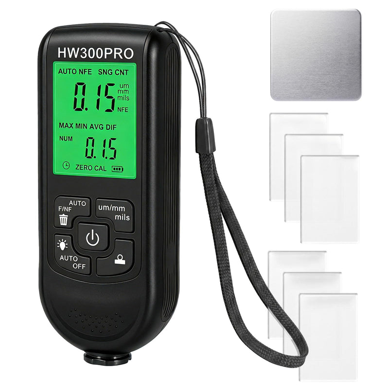 Digital Coating Thickness Gauge, Precise Paint Thickness Gauge Car with LCD Display, Measuring Range 0-2000µm, Suitable for Body, Iron and Aluminum Surfaces