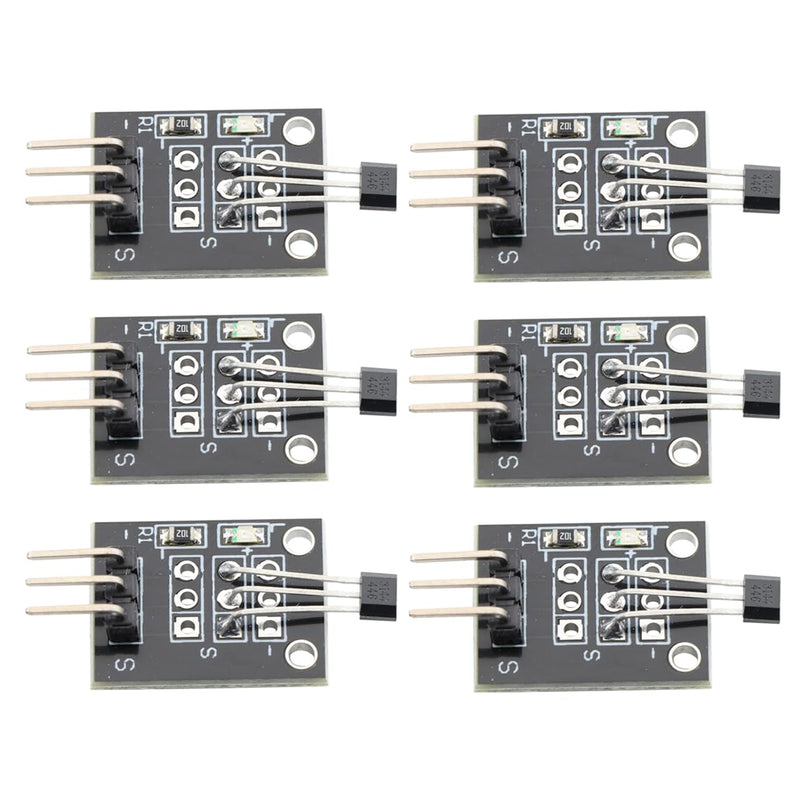KY-003 Hall Effect Magnetic Sensor Module 4.5V - 24V Hall Sensor Non-Contact Detection Magnetic Fields for Arduino PIC AVR Smart Cars (Pack of 6)