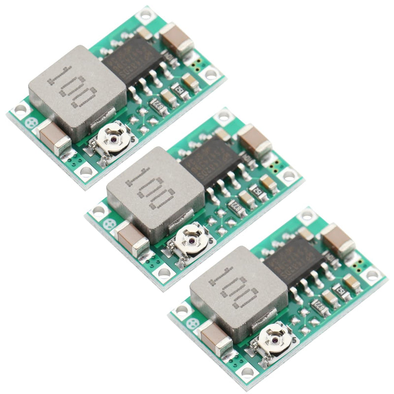 Mini 360 Adjustable DC Power Supply Module 4.75-23V to 1.0-17V Step Down Power Supply Module 3A Buck Converter DC-DC Converter Module Vehicle Power Supply (Pack of 3)