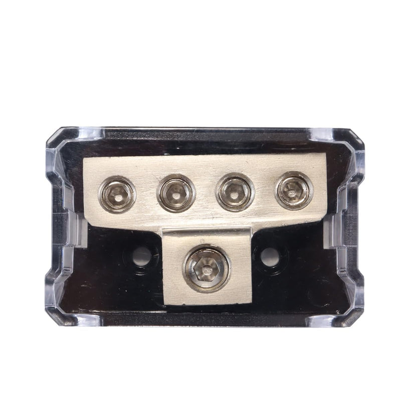 Ticha Power Distribution Block, 4 Way Power Distribution Cart 1 x 0GA Input 4 x 4GA Output Block Distribution Block Splitter for Car Boat Vehicle Audio