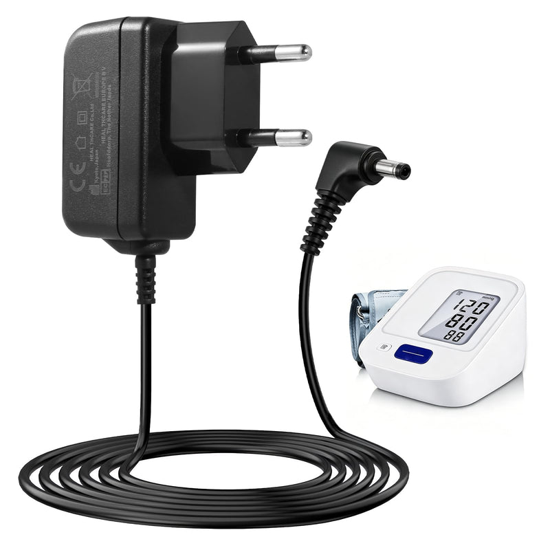 6 V Power Supply Charger for Omron Blood Pressure Monitors, Replacement AC Adapter Compatible with M2, M3, M5, M6, M7, M8, M9, M500, X2, X3, X4, X7 Smart, M3 Comfort, M7 Intelli IT, HHP-CM01, 1.5 m | Ersatz AC Adapter Kompatibel mit M7, M8, M9, M500, X...