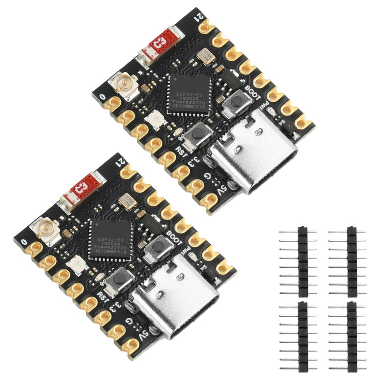 Heemol Pack of 2 for ESP32-C3 Mini Development Board with External Antenna Interface WiFi/Bluetooth 5.0 ESP32 Mini Type-C Module, ESP32-C3FN4 Chip for IoT Arduin0 Wearables & Smart Home Upgrade (ESP32 C3 Mini)