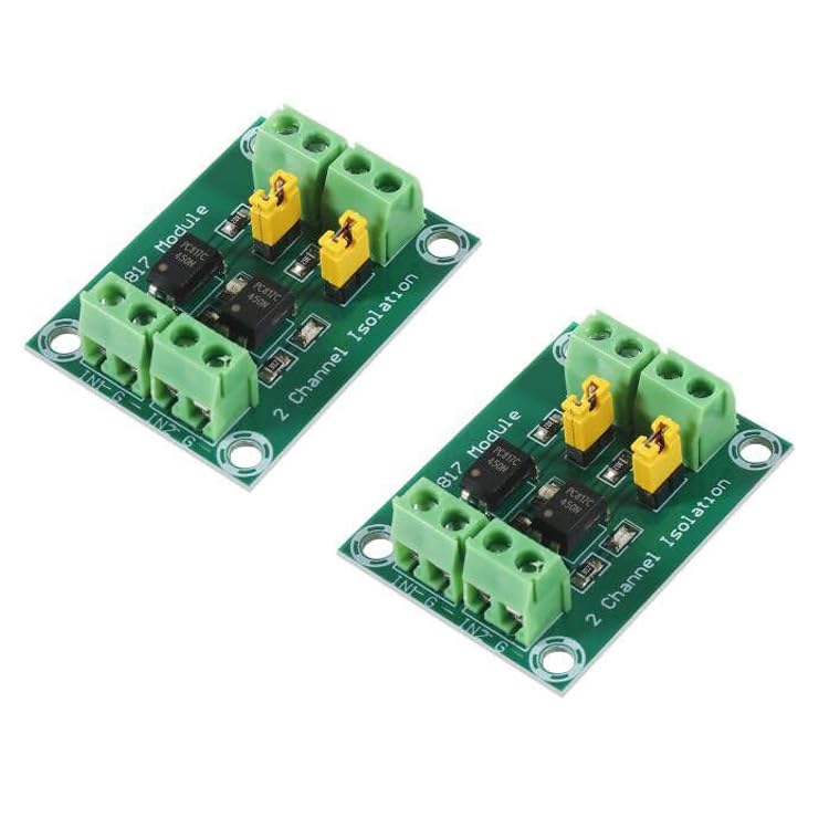 PC817 2 Channel Optocoupler Optical Isolator Module Input 3.6-30V 1CH Insulated Current Transformer Board (2 CH) Pack of 2 2CH