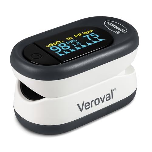 Veroval Pulse Oximeter | 1 piece, oxygen saturation measurement, pulse rate and infusion index, adjustable and comfortable