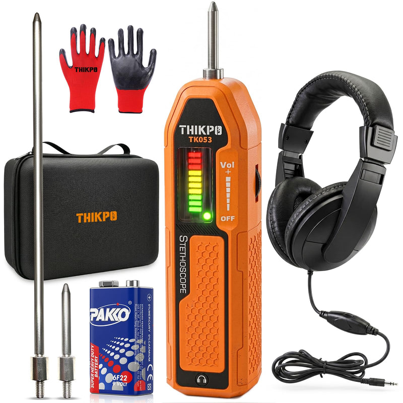 Electronic Mechanic Stethoscope, Car Noise & Leak Detector Kit with Adjustable Headphone, Dual Probe and EVA Bag, Frequency Range 20Hz-20KHz for Bearings, Pumps and Pipe Flows