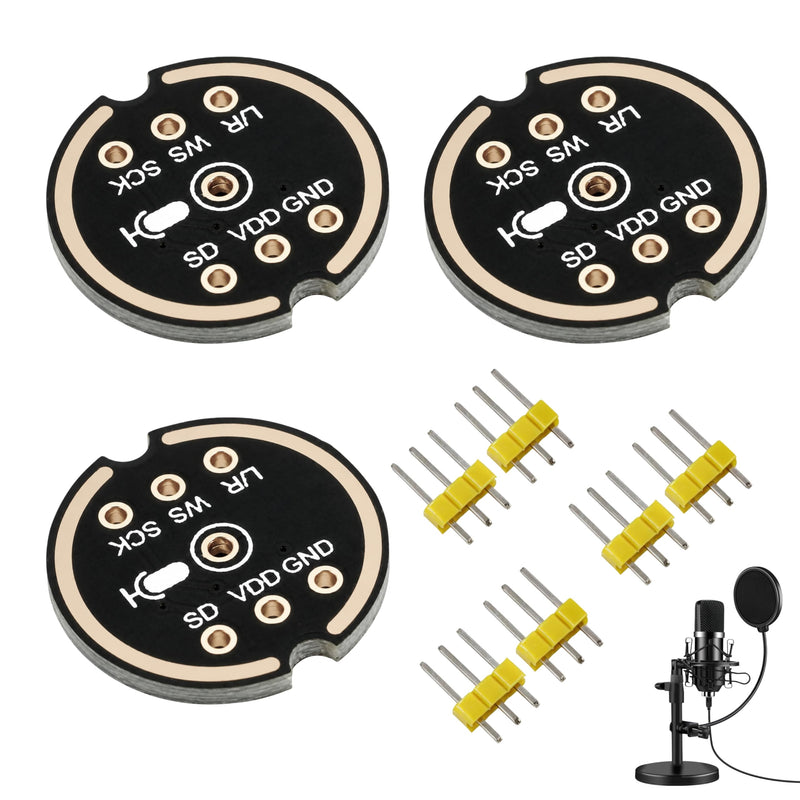 Set of 3 INMP441 Omnidirectional Audio Module with 24-Bit I2S Digital Output, MEMS Microphone for ESP32, Arduino, Digital Microphone Module ESP32, Precise Audio Recording for Voice and IoT Projects