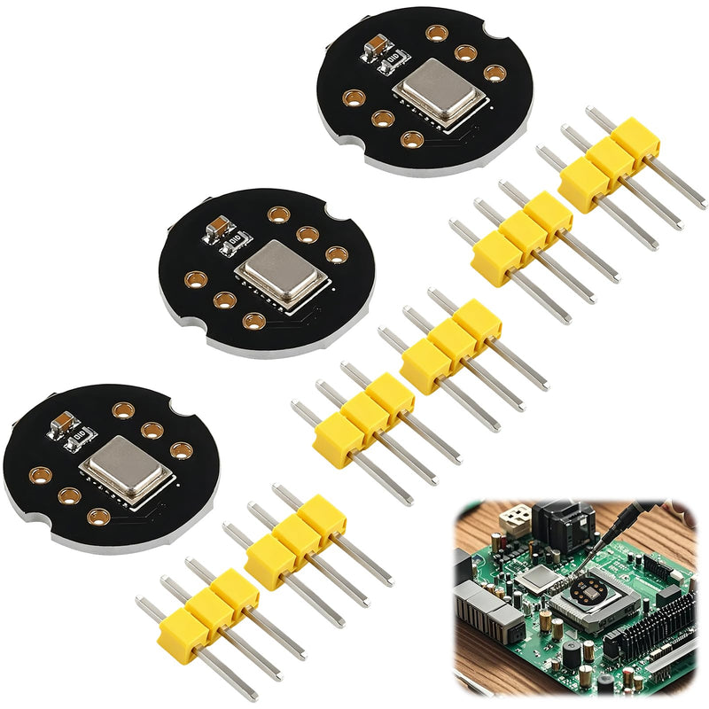 Pack of 3 Omnidirectional Microphone Module for INMP441 24 Bit I2S MEMS Interface Digital Output Microphone Compatible with ESP32 Arduino Microphone Module Precise Audio Recording for Voice Projects | 3 Stück Digitales Ausgang Mikrofon,Kompatibel für E...