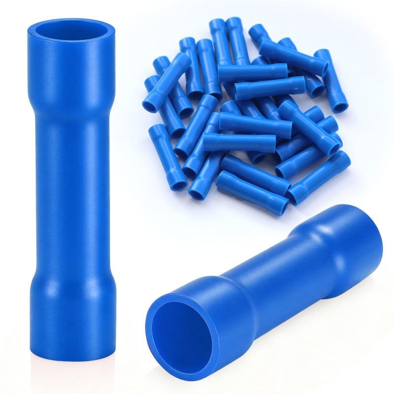Butt Connectors 1.5-2.5 mm² Crimp Connectors Blue Pack of 100 | PVC insulated butt connector BV cable connector crimp connector 1,5 - 2,5 mm²