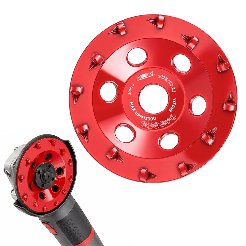 PCD Diamond Cup Wheel 125 mm, Diamond Cup Wheel with 12 Segments Grinding Wheel, Diamond Grinder for Concrete, Epoxy Resin Coatings, Paint Coatings, Angle Grinder Cup Wheel