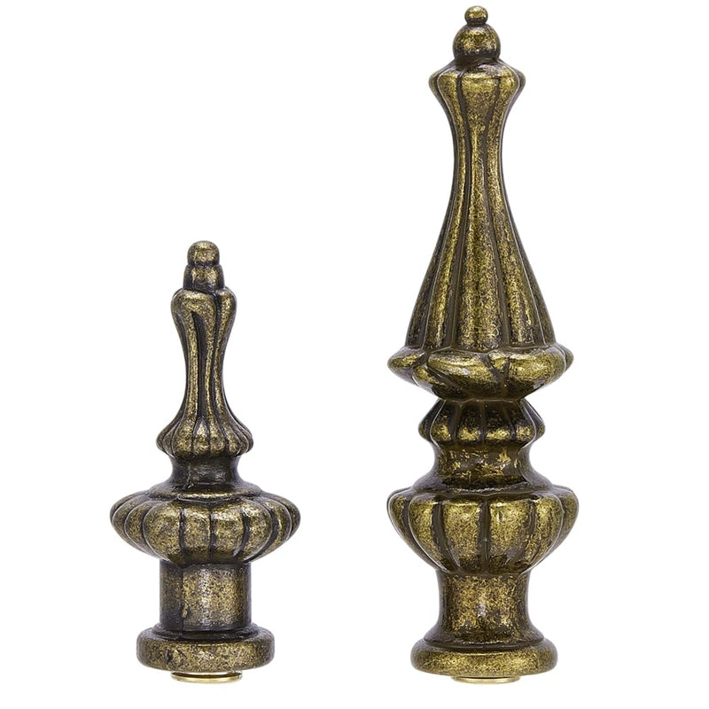 AHANDMAKER 4 Pieces Antique Alloy Metal Lamp End Caps 2 Styles Solid Decorative Bronzed Cap Knob for Lamp Shade Holder Harp Top Table Floor Lamp Replacement Parts