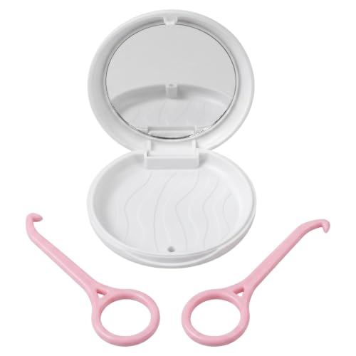 1 Stück Zahnspangendose, Gebissdose, Zahnprothesen Behälter, Zahnspangenbox mit 2 Zahnschienen, Prothesenbox für Die Aufbewahrung Von Zahnspangen und Zahnersatz Bei Erwachsenen und Kindern