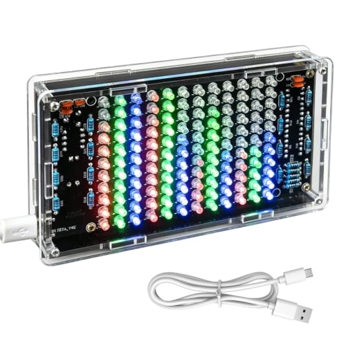 Audio Visualizer Electronic Kit DIY Kit, Musical Spectrum Electronics DIY Kit with LED Light, Audio Level Display, Soldering Kit for Electronics Enthusiasts, Electronic STEM Learning Kit for Adults