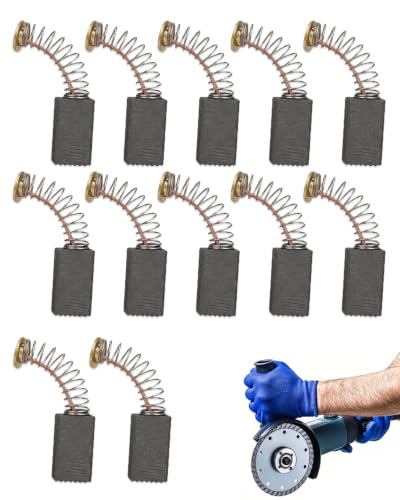 Pack of 12 Carbon Brushes 5 x 8 x 15 mm for Angle Grinders - Durable and Low Wear - Stabilises Motor Torque and Prevents Power Loss at Continuous Load