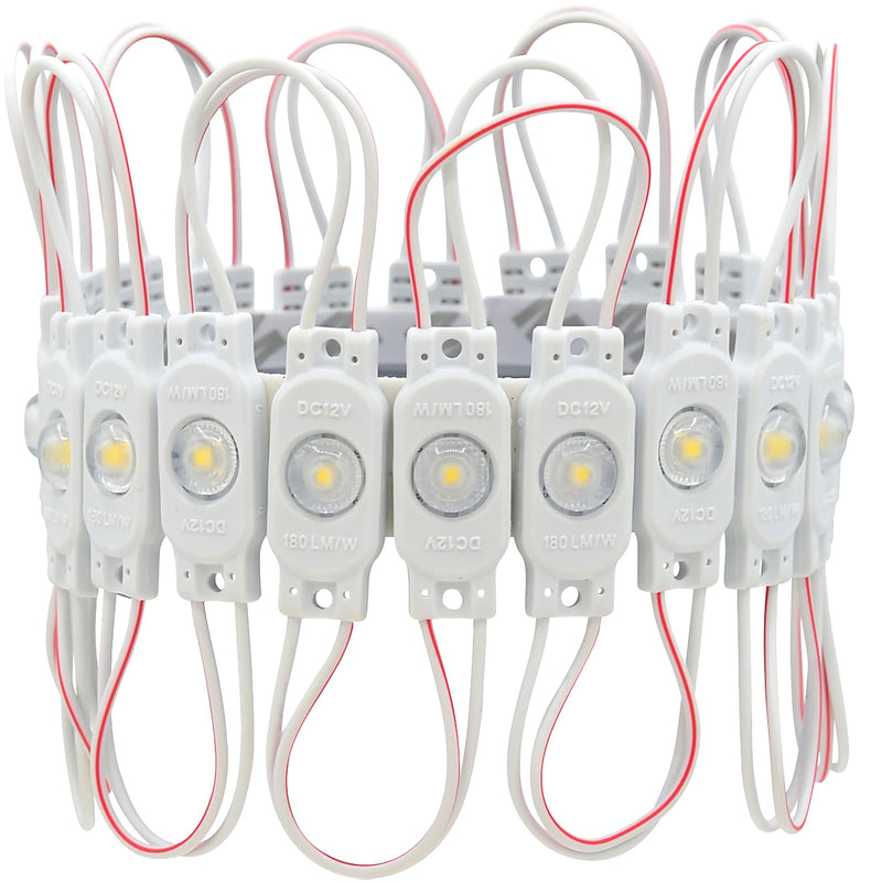 12 V LED Injection Modules - 20 Pieces 0.36 W / 65 lm in Neutral White - IP67 Modules for Light Advertising, Ambience and Work Light