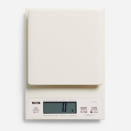 Tanita KD-320 Digital Kitchen Scale Cream – Precision Digital Kitchen Scales 3kg, Stainless Steel Platform, Food Weighing Scales for Cooking & Calorie Counting, Kitchen Essentials