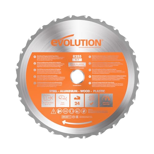 Evolution Power Tools R210TCT-24T (Rage) Multi-Material TCT Blade Cuts Wood, Metal and Plastic, 210 mm