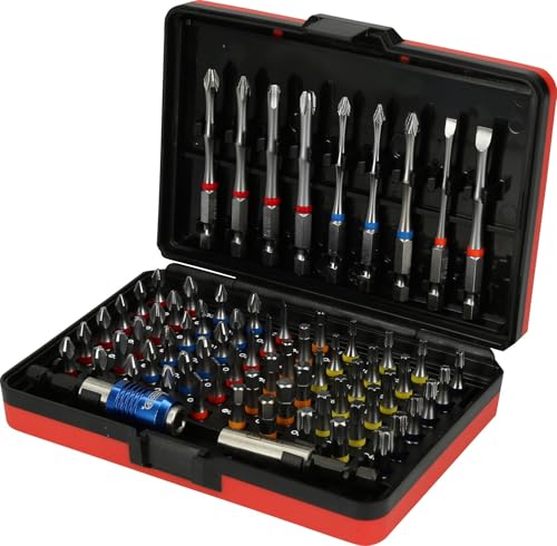 KS TOOLS 918.3030 Torsionpower Bit Set 1/4 Inch Set of 32 Screw Bits 1/4'' Red / Black