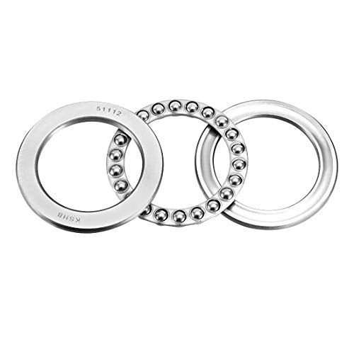 sourcing map 51112 Thrust Ball Bearings 60mm x 85mm x 17mm Chrome Steel ABEC3 Single Row Roller 60mmx85mmx17mm
