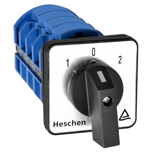 Heschen Universal Rotary Cam Selector Changeover Switch SZW26-63/D404.4 660V 63A ON-OFF-ON 3 Position 4 Phase 16 Terminals,Suitable For Manually Switching AC Circuits
