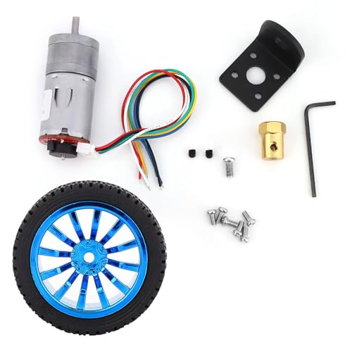 Garosa Encoder Gear Motor 12V 65mm 500RPM Full Metal Gears for Smart Car