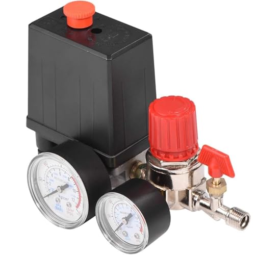 Air Compressor Pressure Switch - VIFER Small G1/8 Air Compressor Valve Regulator with Gauges