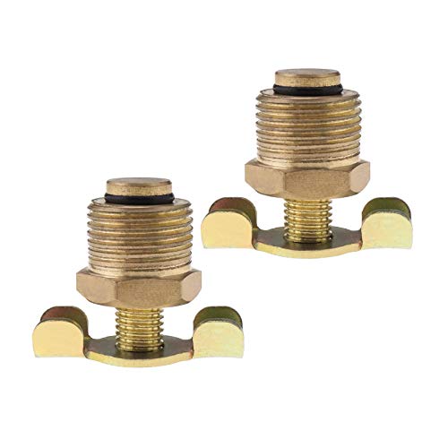 2Pcs Drain Cock for Hotdog Air Compressor Exhaust Bleed Rotating Control BSP Thread -Brass(3/8 Bsp)