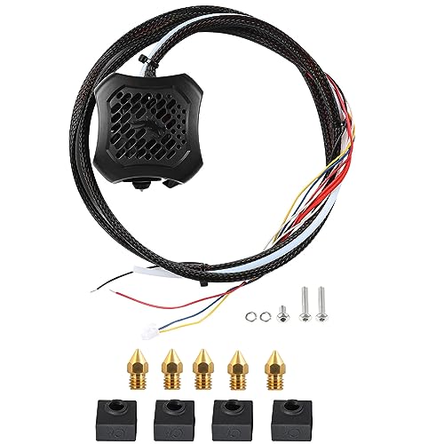 Creality Ender 3 V2 Full Hotend Kit, 3D Printer Accessories, Assembled Nozzle Kit with Dual Fans and ABS Shell for Ender-3 V2 Black