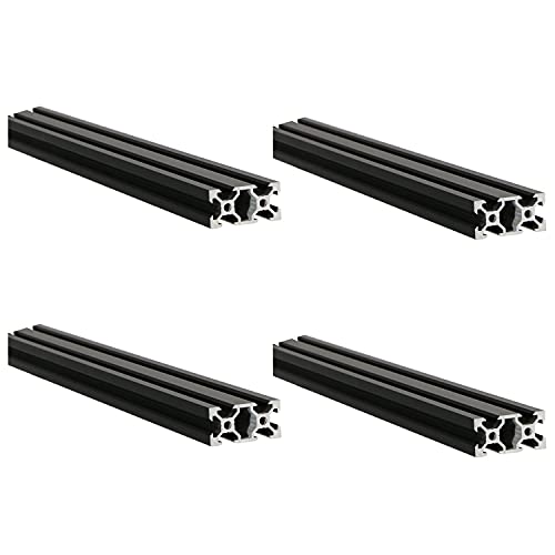 Black 2040 Aluminum Extrusion Profile European Standard Linear Rail 2040 Aluminum Profile Frame Machine DIY 3D printer workbench CNC (200mm) 4PCS Black 200mm