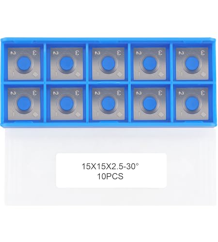 15mm Square with Carbide Cutter Inserts (15×2.5mm) for Woodturning Roughing Tool Fit for Shelix Cutterhead, 10 PCS