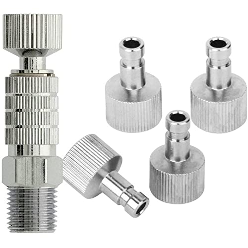 5 Pieces 1/8 Inch Female Connectors and Male Adapters Adjustment Control Valve Airbrush Accessories for Air Compressor and Airbrush Hose
