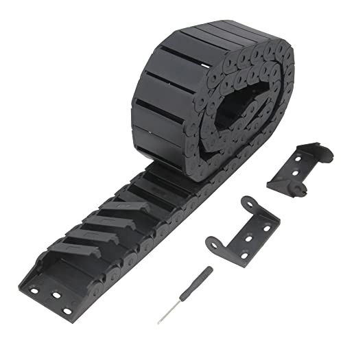 15x50mm Drag Chain Length 1Meter Inside Open Type Black Plastic Flexible Cable Carrier R28 with 1Kit End Connectors for 3D Printer and CNC Machines (15mmx50mm-Inside Open) 15mmx50mm