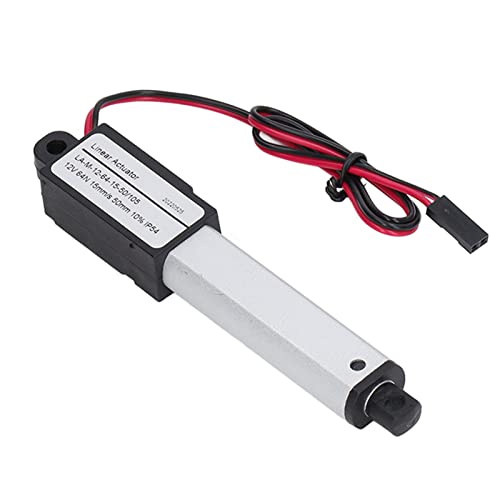 Linear Actuator, 12V Mini Electric Waterproof Linear Motion Actuator with End Limit Switches Mounting Brackets, Maximum Force 64N Micro Linear Actuator for Electric Door Opener Window Opener(50mm) 50mm