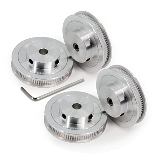 2GT Pulley 80 Teeth 8mm Bore 80T Timing Belt Pulley Synchronous Wheel Aluminum for Width 6mm Belt 3D Printers Parts, 4pcs/Pack(Size: 80T-8mm Bore)