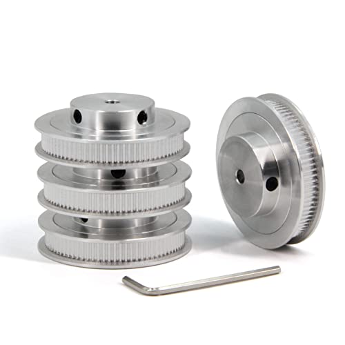 2GT Pulley 80 Teeth 5mm Bore 80T Timing Belt Pulley Synchronous Wheel Aluminum for Width 6mm Belt 3D Printers Parts, 4pcs/Pack(Size: 80T-5mm Bore)