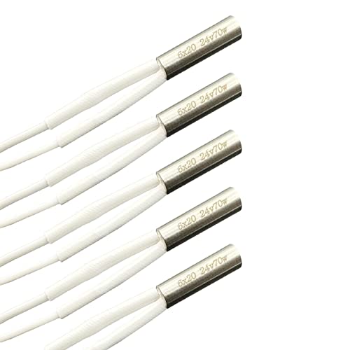 5pcs 24V 70W Heater Cartridge Upgrade 500℃ Heating Element Compatible with V6 MK8 Volcano Hotend Ender-3 CR-10 3D Printers 24V Heater