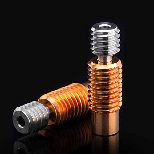 2PCS V6 Bi-Metal Heatbreak,Upgrade Copper+Titanium Alloy V6 All Metal BiMetal Heat Break for Prusa i3 MK2,MK2.5,MK3,MK3S+ 3D Printer V6 Volcano Hotend,Heater Block 1.75mm Filament. 2pcs Bi-metal