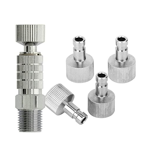 Airbrush Quick Release Coupling 1/8 with 5 Male Connectors Adjustable Air Pressure for Air Compressor and Airbrush Hose