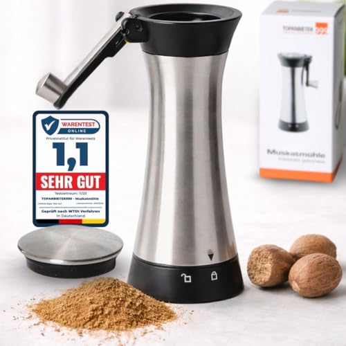 Top supper999 Nutmeg Mill Stainless Steel with Storage Container and Folding Crank