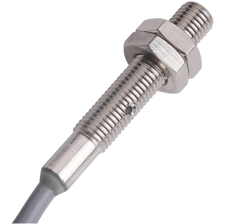 Inductive Sensor M5 Nickel-Plated Brass, PNP NC, Compact Design Diameter 5 mm, IP65, Inductive Proximity Switch Inductive sensor M5 - nickel-plated - 1.5 mm PNP NC