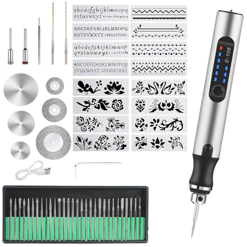 60PCS Electric Engraving Tool Kit, USB Cordless Rechargeable